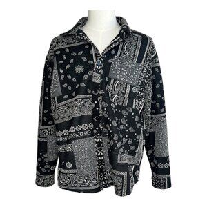 Zara Bandana Handkerchief Print Shirt Jacket